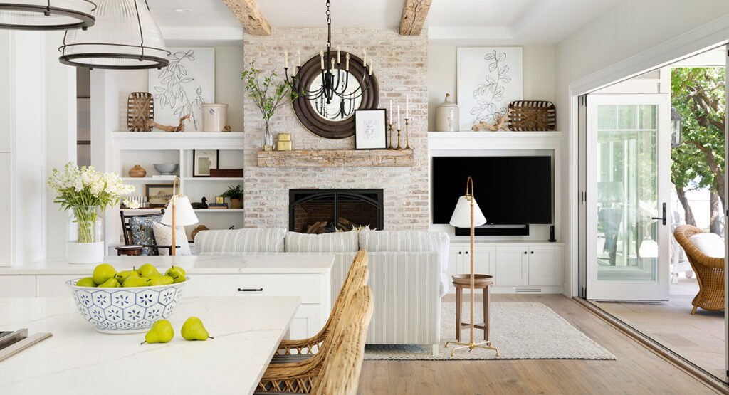 Itasca Lakeland MN - Custom Built Home - Living Room to Four Season Patio